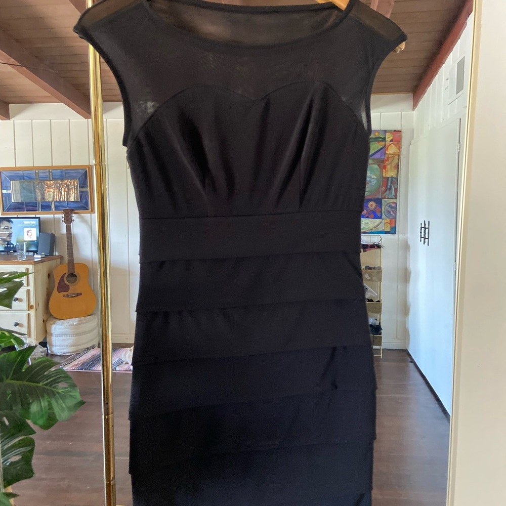 Sweet Storm Black Layered Mini Dress